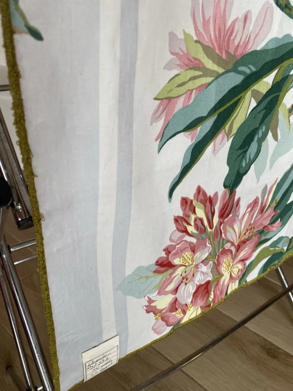 Tropical Floral Chintz Fabric Sample 28 X 27” Finished Edges